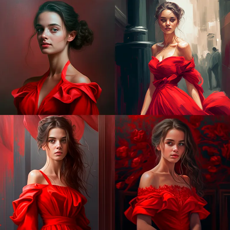 Красивая девушка в красном платье